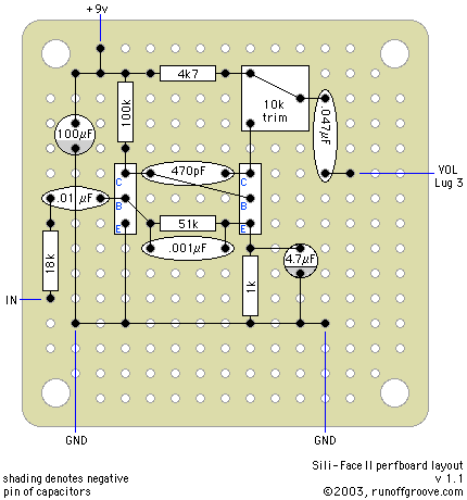 Sili-Face II perfboard layout